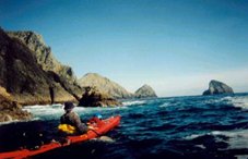 Sea kayaking along the outer coast